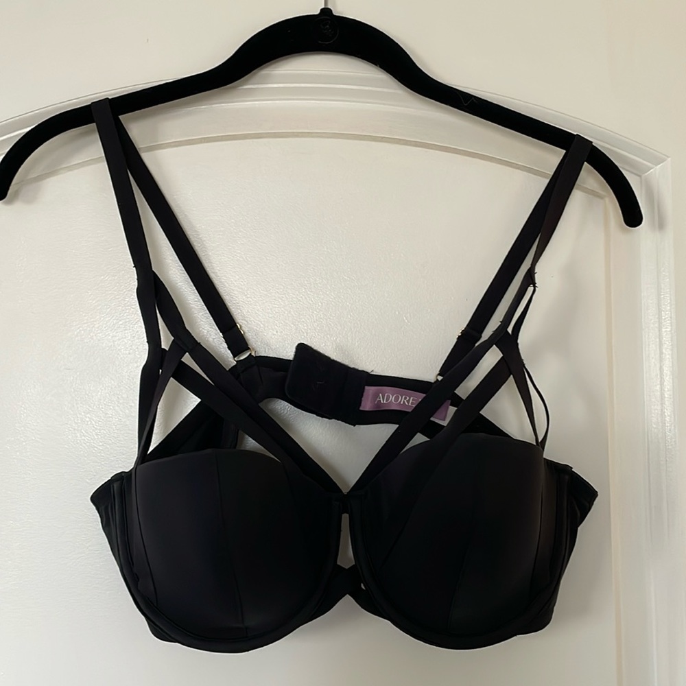Sexy strappy black bra from Adore Me